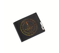 BRTOLIIAO Triangle œil, nœud papillon, symbole de chapeau, cercle Portefeuille pour hommes, impression Simple, moderne, élégant, Business, Style Le petit ami du père Noël