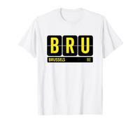 BRU Bruxelles Belgique Travel Souvenir Airport Code T-Shirt
