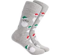 BRUBAKER 1 paire de chaussettes de Noël pour hommes et femmes - Chaussettes amusantes de Noël, oursons de Père Noël, taille 35-40