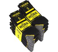 BRUBAKER 10 paires de chaussettes de travail pour hommes - Chaussettes de travail pour un maintien optimal au travail - Chaussettes pour hommes en coton, Noir Jaune Gris, 43-46
