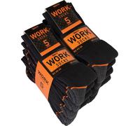 BRUBAKER 10 paires de chaussettes de travail pour hommes - Chaussettes de travail pour un maintien optimal au travail - Chaussettes pour hommes en coton, Noir Orange, 39-42