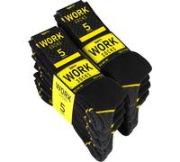 BRUBAKER 10 paires de chaussettes de travail pour hommes - Chaussettes de travail pour un maintien optimal au travail - Chaussettes pour hommes en coton, Noir Jaune, 47-50