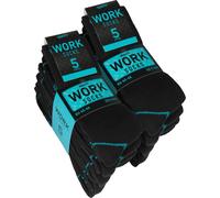 BRUBAKER 10 paires de chaussettes de travail pour hommes - Chaussettes de travail pour un maintien optimal au travail - Chaussettes pour hommes en coton, Noir Turquoise, 43-46