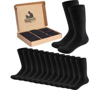 BRUBAKER 10 paires de chaussettes pour hommes en boîte cadeau - Confort & Business chaussettes pour hommes - Grand set de chaussettes, noir, taille 43-46