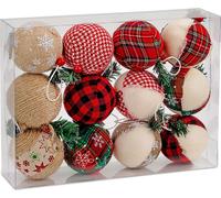 BRUBAKER 12 PCS. Set de boules de Noël en jute - décoration naturelle de l'arbre de Noël