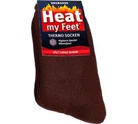 BRUBAKER 2 paires de chaussettes thermiques Heat my Feet unisexes marron taille 35-38