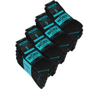 BRUBAKER 20 paires de chaussettes de travail pour hommes - Chaussettes de travail pour un maintien optimal au travail - Chaussettes pour hommes en coton, Noir Turquoise, 47-50