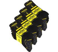 BRUBAKER 20 paires de chaussettes de travail pour hommes - Chaussettes de travail pour un maintien optimal au travail - Chaussettes pour hommes en coton, Noir Jaune, 39-42
