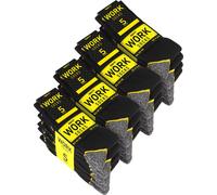 BRUBAKER 20 paires de chaussettes de travail pour hommes - Chaussettes de travail pour un maintien optimal au travail - Chaussettes pour hommes en coton, Noir Jaune Gris, 43-46