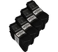 BRUBAKER 20 paires de chaussettes de travail pour hommes - Chaussettes de travail pour un maintien optimal au travail - Chaussettes pour hommes en coton, Noir, 43-46
