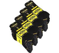 BRUBAKER 20 Paires de Chaussettes de Travail pour Hommes pour un Maintien Optimal - Chaussettes Fonctionnelles Robustes en Coton - Talon et Orteils Renforcés - Noir Jaune - Taille 47-50