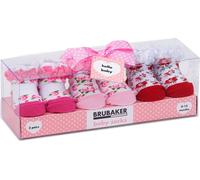 BRUBAKER 3 paires de chaussettes bébé fille 0-12 mois - volants - en boîte cadeau