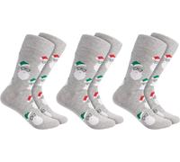 BRUBAKER 3 paires de chaussettes de Noël pour femmes et hommes - Chaussettes amusantes de Noël, oursons de Père Noël, taille 41-45