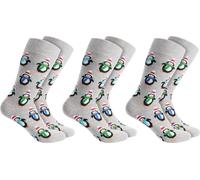 BRUBAKER 3 paires de chaussettes de Noël pour femmes et hommes - Chaussettes amusantes de Noël, pingouins, taille 41-45