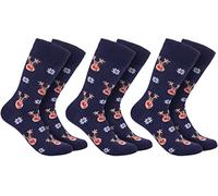 BRUBAKER 3 Paires de Chaussettes de Noël pour Hommes et Femmes - Motifs de Noël Amusants - Unisexe Chaussettes Douillettes Colorées Coton - Cadeau de Noël - Rennes