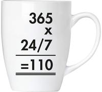 BRUBAKER - 365 x 24/7 = 110 Polizei - Tasse à café en céramique - 300 ml - Tasse à café