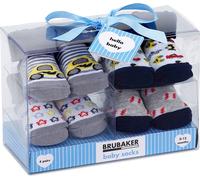 BRUBAKER 4 paires de chaussettes bébé garçon 0-12 mois - Voitures - en emballage cadeau
