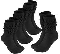 BRUBAKER 4 Paires de Chaussettes de Sport Rétro - Chaussettes pour Femmes pour Fitness, Yoga, Workout et Gymnastique - 4 Paires de Chaussettes Tricotées pour Femmes - Noir, 35-38