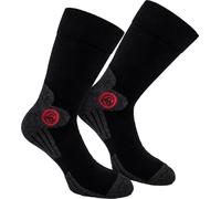 BRUBAKER 4 paires de chaussettes fonctionnelles Trek-Power avec technologie Dynamic Fit Noir Gris avec logo Rouge Taille 43-46