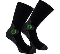 BRUBAKER 4 paires de chaussettes fonctionnelles Trek-Power avec technologie Dynamic Fit Noir Gris avec logo Vert Taille 35-38