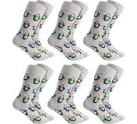 BRUBAKER 6 paires de chaussettes de Noël pour femmes et hommes - Chaussettes amusantes de Noël, pingouins, taille 35-40