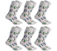 BRUBAKER 6 Paires de Chaussettes de Noël pour Femmes et Hommes - Pingouins - Chaussettes en coton Noël - Taille 41-45