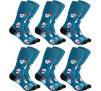 BRUBAKER 6 paires de chaussettes de Noël pour hommes et femmes - Chaussettes amusantes de Noël, bonhomme de neige cool, taille 41-45