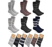 BRUBAKER 6 paires de chaussettes d'hiver norvégiennes - Chaussettes thermiques pour femmes et hommes - Chaussettes norvégiennes extra chaudes et douces - mélange de couleurs, taille 43-46