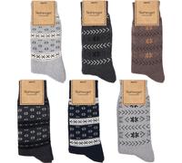 BRUBAKER 6 paires de chaussettes d'hiver norvégiennes - chaussettes thermiques pour femmes et hommes - chaussettes norvégiennes extra chaudes et douces - mélange de couleurs, taille 35-38
