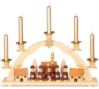 BRUBAKER Arc de Noël pour bougies - Sternsinger - Arc de lumière traditionnel - 32 cm Arc de Noël - Décoration de Noël Arc de bougies Porte-bougies