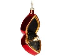 BRUBAKER Bague de demande en mariage - Boule de Noël en verre peinte à la main - Boule d'arbre de 13 cm Demande en mariage - Bague dans boîte rouge - Pendentif pour fiancés et couples mariés