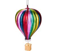 BRUBAKER Ballon à air chaud multicolore - Boule de Noël en verre peinte à la main - Décoration d'arbre de Noël Figurines amusantes Pendentif Déco Boule d'arbre - env. 11 cm