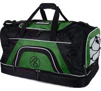 BRUBAKER 'Big Base' Sac de sport XXL 90 L avec grand compartiment humide au fond + compartiment à chaussures , Noir/Vert