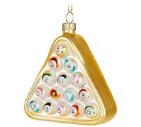 BRUBAKER Billard - Boule de Noël en verre peint à la main - 9,5 cm Boule d'arbre Boules de billard multicolores - Décoration de Noël - Décorations de Noël soufflées à la bouche