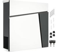 BRUBAKER Boîte aux lettres avec compartiment à journaux - Moderne, grande et résistante aux intempéries - Boîte aux lettres design avec rouleau à journaux - Boîte aux lettres murale en aluminium