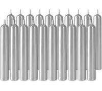 BRUBAKER Bougies d'anniversaire 9,5 cm - Petites bougies pointues pour anniversaire - Bougies décoratives de fête - Bougies bâton Bougies chandelier, argent, 20 bougies