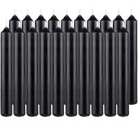 BRUBAKER Bougies d'anniversaire 9,5 cm - Petites bougies pointues pour anniversaire - Bougies décoratives de fête - Bougies bâton Bougies chandelier, Noir, 20 bougies
