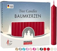 BRUBAKER Bougies de Noël en Cire - Idéales pour Sapin & Pyramide de Noël | Lot de 20 - Ø 1,25 cm - Bordeaux/Rouge foncé