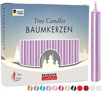 BRUBAKER - Bougies de Noël en Cire - Lot de 100 - Idéales pour Sapin & Pyramide de Noël - Ø 1,25 cm - Lilas