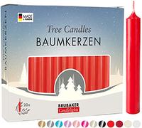 BRUBAKER - Bougies de Noël en Cire - Lot de 200 - Idéales pour Sapin & Pyramide de Noël - Ø 1,25 cm - Rouge