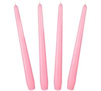 BRUBAKER Bougies Pointues 24 cm pour Bougeoirs et Chandeliers - 4 pièces - Longues Bougies Décoratives Anti-Goutte à Longue Durée de Combustion - Set de Bougies Rose