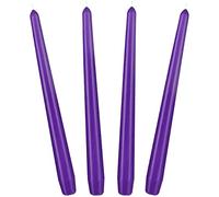 BRUBAKER Bougies Pointues 24 cm pour Bougeoirs et Chandeliers - 4 pièces - Longues Bougies Décoratives Anti-Goutte à Longue Durée de Combustion - Set de Bougies Violet
