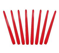 BRUBAKER Bougies Pointues 24 cm pour Bougeoirs et Chandeliers - 8 pièces - Longues Bougies Décoratives Anti-Goutte à Longue Durée de Combustion - Set de Bougies Rouge