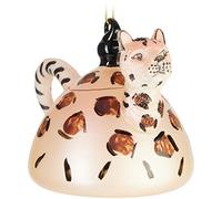 BRUBAKER Boule de Noël en Verre - Travail Manuel Beaucoup de Motifs Amusants - Décorations de Noël - Personnages Drôle Pendentifs - Théière léopard