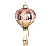 BRUBAKER Boule de Noël en Verre - Travail Manuel Beaucoup de Motifs Amusants - Décorations de Noël - Personnages Drôle Pendentifs - Montgolfière Rose