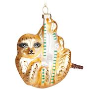 BRUBAKER Boule de Noël en Verre - Travail Manuel Beaucoup de Motifs Amusants - Décorations de Noël - Personnages Drôle Pendentifs - Paresseux doré