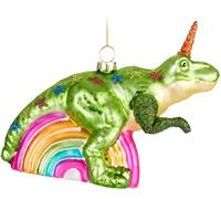 BRUBAKER Boule de Noël en Verre - Travail Manuel Beaucoup de Motifs Amusants - Décorations de Noël - Personnages Drôle Pendentifs - Licorne Arc-en-Ciel Dinosaure