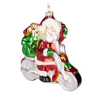 BRUBAKER Boule de Noël en Verre - Travail Manuel Beaucoup de Motifs Amusants - Décorations de Noël - Personnages Drôle Pendentifs - Moto avec Le Père Noël