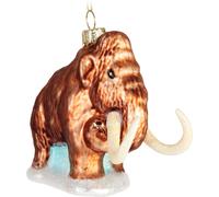 BRUBAKER Boule de Noël Mammouth en verre - Peinte à la main - Éléphant de l'âge de pierre Décorations de Noël Drôle - Boule de Noël Figurines Décoration de Noël