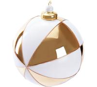 BRUBAKER Boule de Noël Premium avec motif or et blanc - Boule d'arbre en verre de 10 cm - Fabriquée à la main